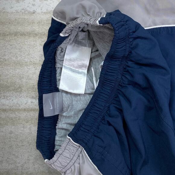 Vintage Y2K Nike Track Pants Youth L Baggy Wide Navy Blue Polyester Sweatpants - Picture 6 of 8